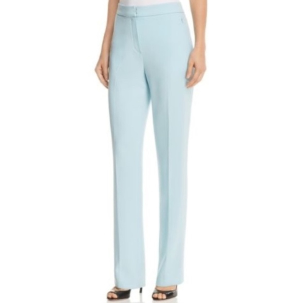 Elie Tahari Light Blue Straight-Leg Trousers